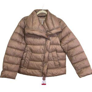 Tahari Tan Erika Puffer Water Repellant Jacket Winter Coat NWT Size Medium